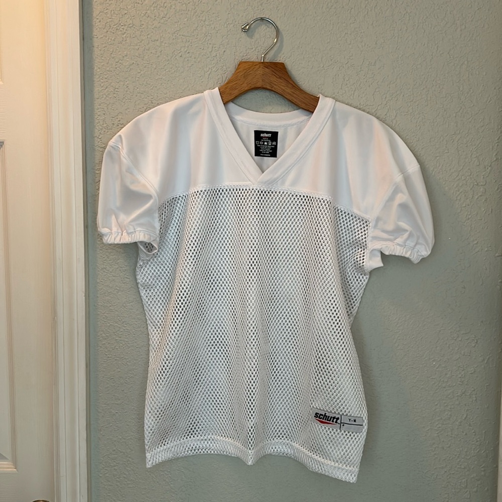Schutt youth medium white football practice jersey